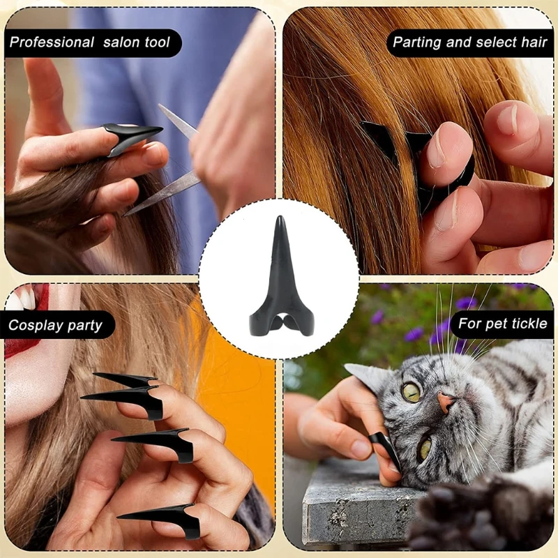 10pcs Hair Selecting Tools Metal Parting Ring Hair Sectioning Comb for Hair Braiding Weaving Curling Styling Extension Claw 3