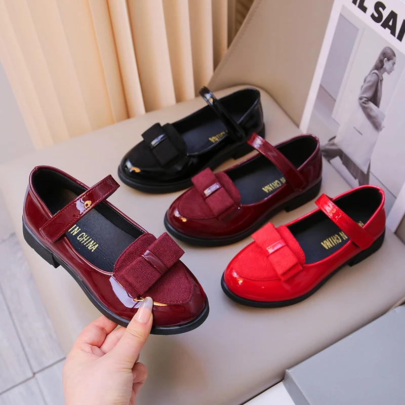 Leather Princess Dress Shoes for Girls Kids Casual Flats