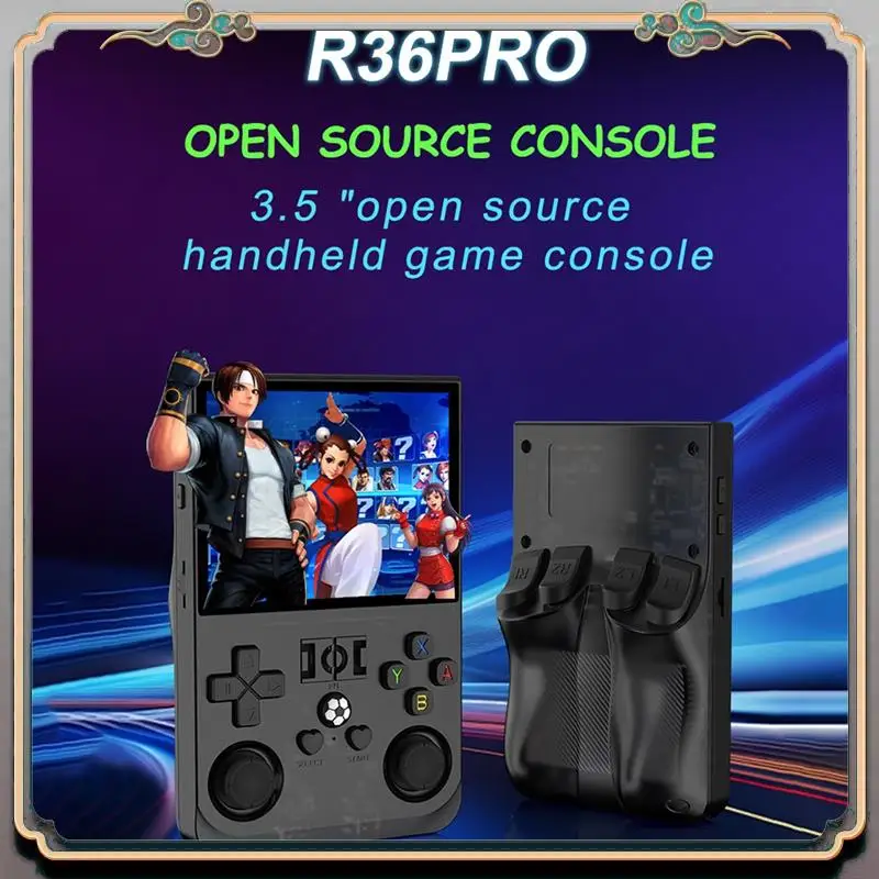 R36PRO Handheld Retro Game Console 128GB 3.5Inch HD Screen Portable Pocket Video Player Supports 30+ Emulators D
