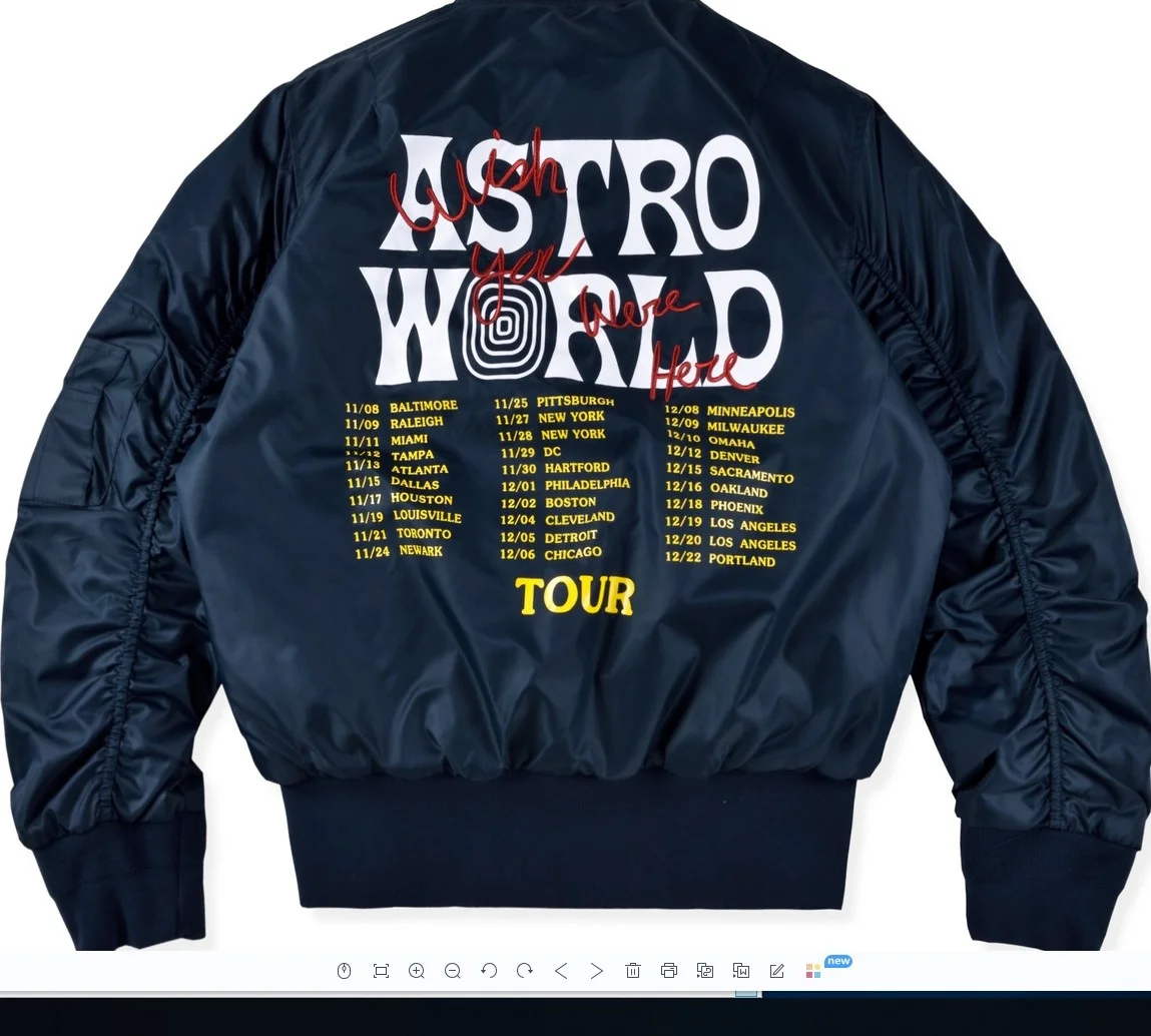 

Men New luxury 22 Black Cactus Jack astroworld Embroidered Varsity Coats & Jackets / Down Coats Cotton warm Winter Thicken A520