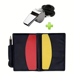 Referee & Coach Essentials Kit - Stainless Steel Whistle with Lanyard & Durable Red/Yellow Card Set (A set)