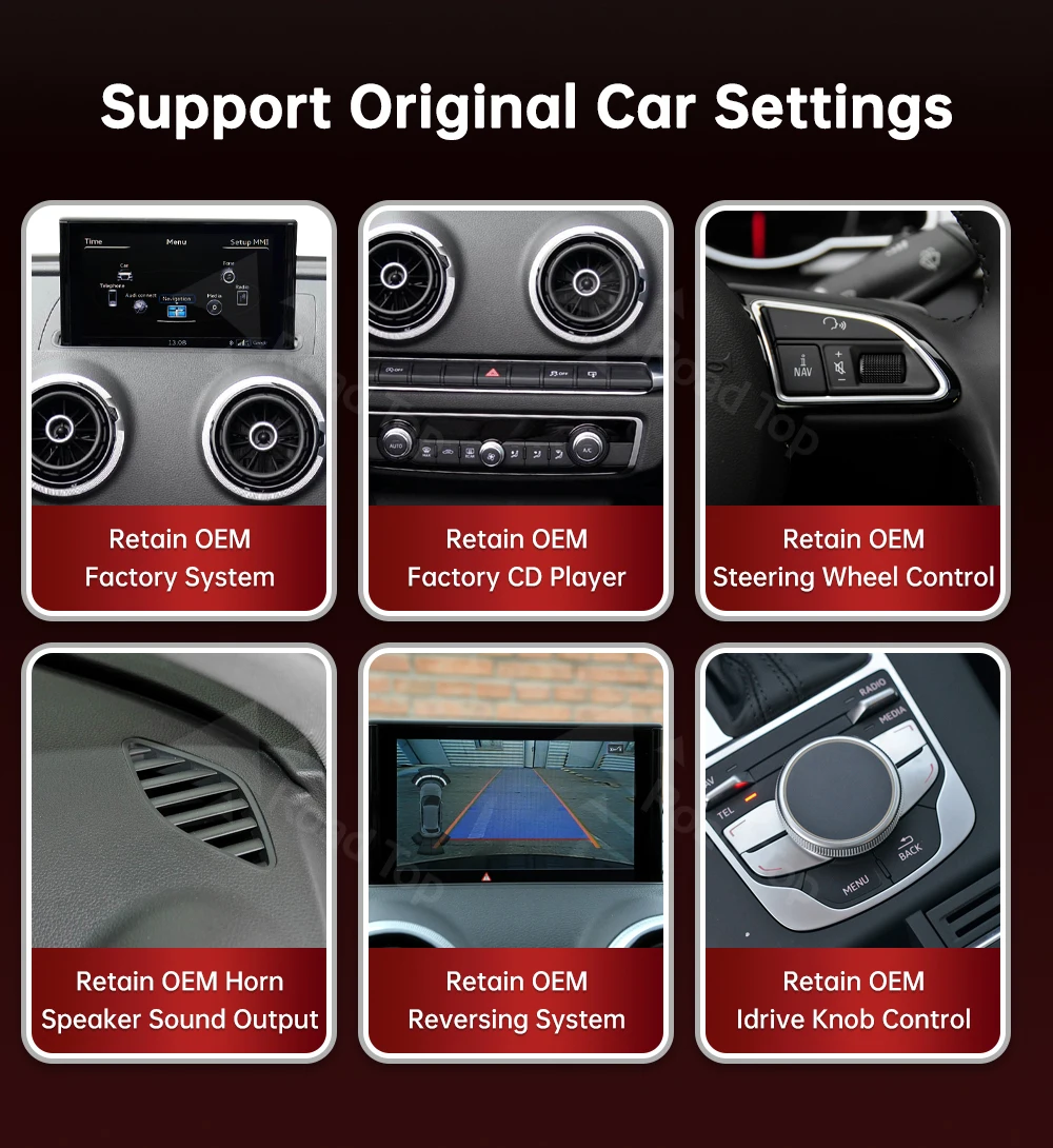 12,3 Zoll RoadTop Wireless CarPlay Multimedia-Display Android Auto Linux Bildschirm für Audi A3 S3 B9 MIB MIB2 2014-2019 Airplay Autolink – Detail 5