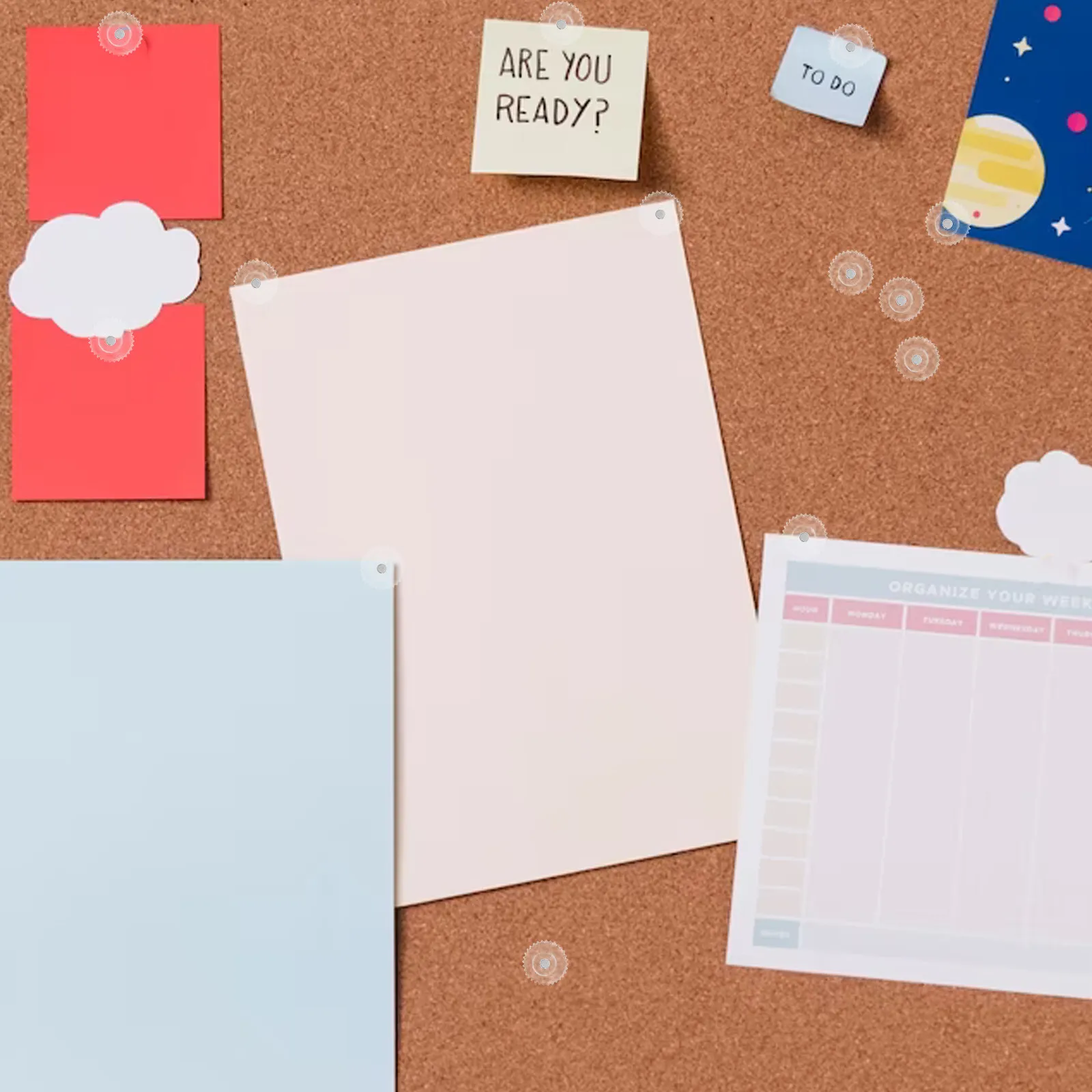 심플한 디자인의 푸시핀 2박스, 아트 및 공예 활동용 투명 압정, 코르크보드 벽 장식, 게시판 액세서리 (소형)