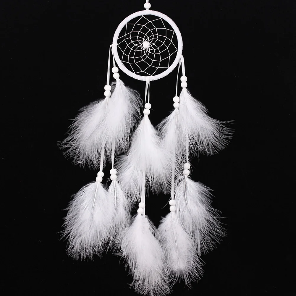 Handmade Dream Catcher Home Decor Original Feather Pearl Chimes Art Car Pendant Creative Birthday Valentine Day Gifts 5