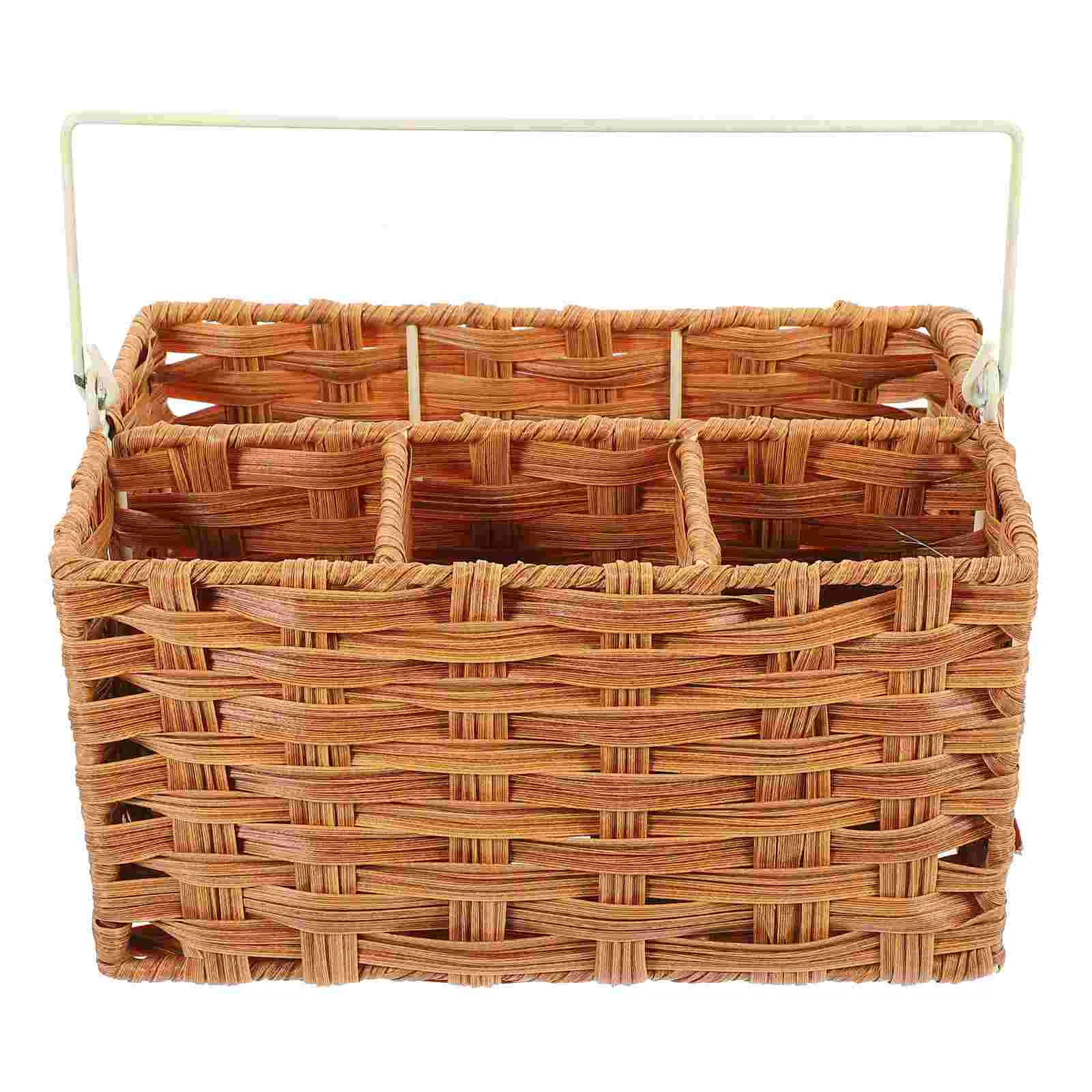 

Storage Baskets Storage Basket White Snack Tray Organizer Flatware Drawers Home Utensil Holder Kitchen Utensils Countertop