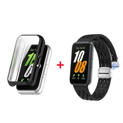 Magnetic Silicone Loop Band with Metal Buckle - Breathable Strap Bracelet - Galaxy Fit 3 (Black)