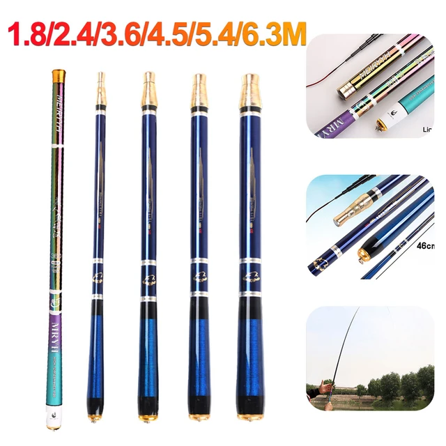 1.8m-6.3m Stream Fishing Rod Equipment Tools Carbon Fiber Collapsible Fishing  Pole Rod Portable Ultra Short Sections Gear Tackle - AliExpress