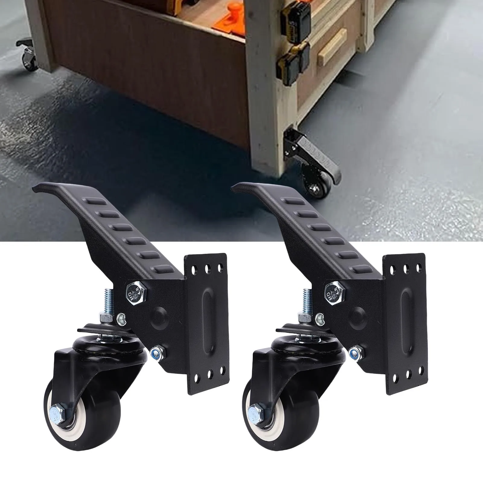 Bench Casters Workbench Casters Kit 900 Lbs Capacity Retractable ...