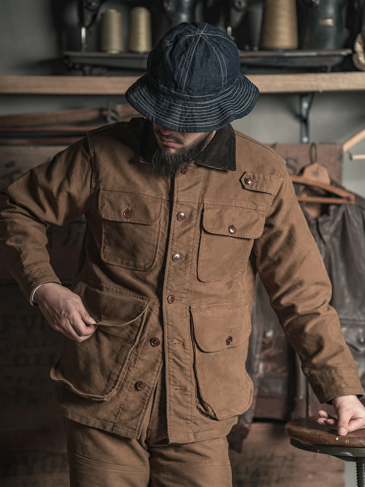 Bronson Moleskin Warden Jacket Vintage 