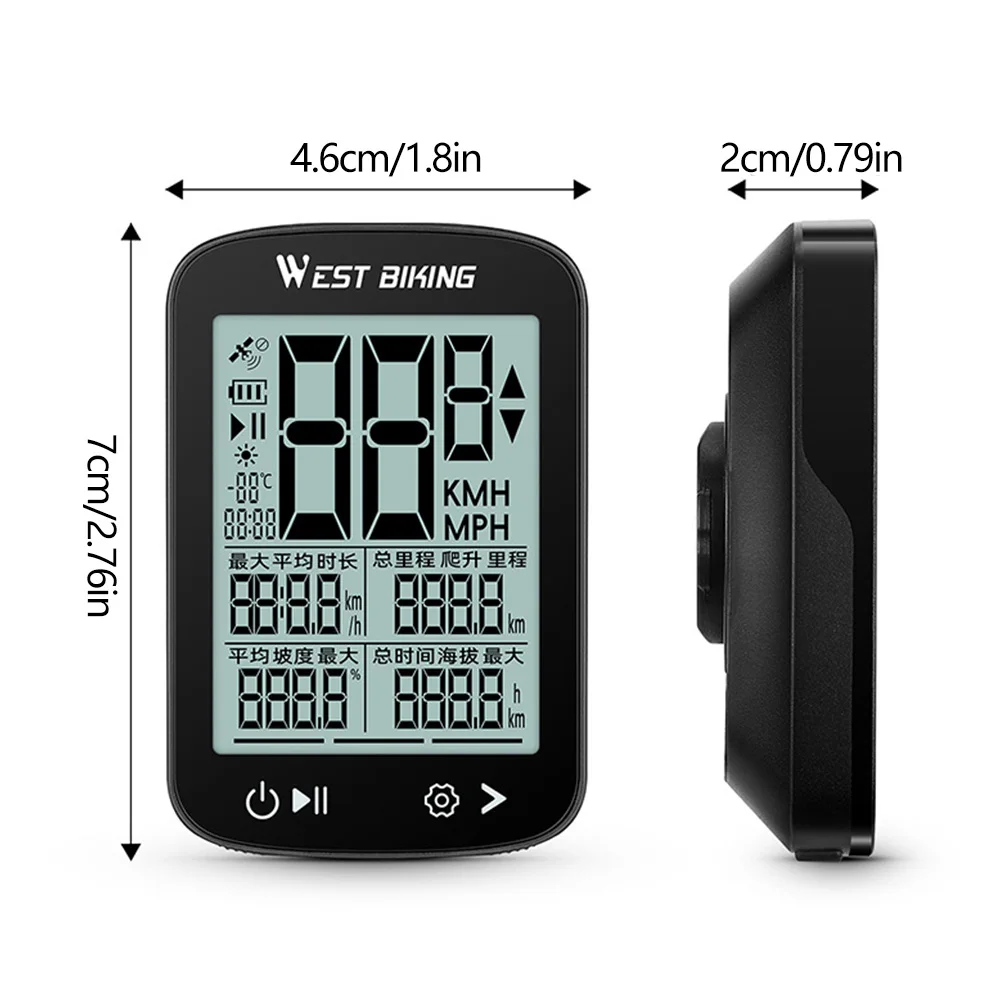 Waterproof Mountain Bicycle Smart GPS Bike Cycling Computer  Wireless Cycling Speedometer and Odometer Riding Equipment