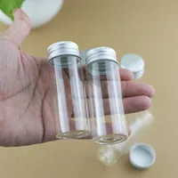 24 PCS/lot 20*30*80mm 40ml Small Glass Bottles Aluminum Caps Glass Tiny Jars Vials Transparent Glass Containers Perfume Bottles 1