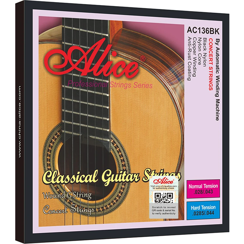 6pcs Full Set Alice Ac136bk Black Nylon Coated Copper Alloy Wound