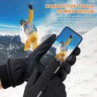 Winter Ski Gloves Warm Waterproof Anti-slip Touchscreen Snowboard Mittens with Zipper Storage Pocket for Winter Outdoor Sports 2
