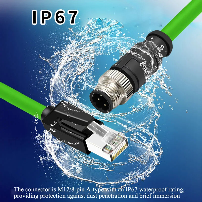 Eonvic Cavo Ethernet Industriale M12 8 Pin Maschio A RJ45 Schermato, Alta Flessibilità Per Telecamere Cognex (3 Metri) - 4