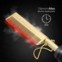 Peigne chauffant électrique, lisseur de cheveux, fers plats, fer à lisser humide et sec, brosse à lisser, outils de coiffure 5