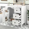 30" Bathroom Vanity with Sink,Freestanding Bathroom Vanity and Basin Sink Combo with Three Drawers and Two Door Shelves, (White) 6