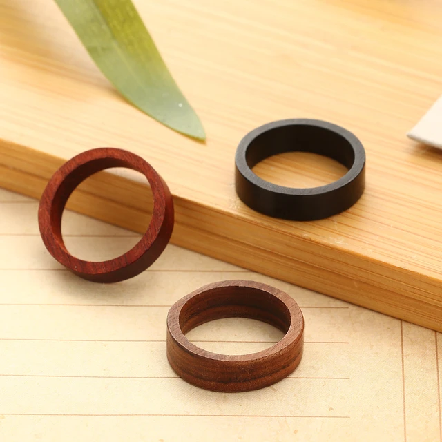 Natural Wood Ring Wooden Finger Rings Women Men Jewelry Retro Ring  Accessory 1PC