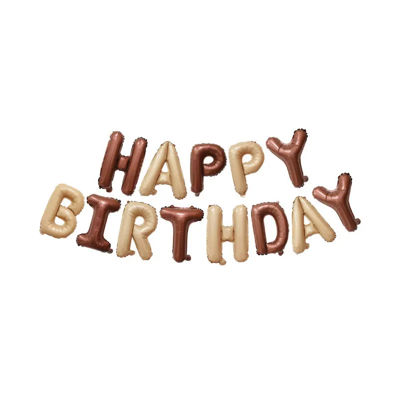 13pcs Cream Color Letter Balloons Happy birthday balloon Rose Gold Foil balloons Birthday Decor birthday Balloons Helium globos