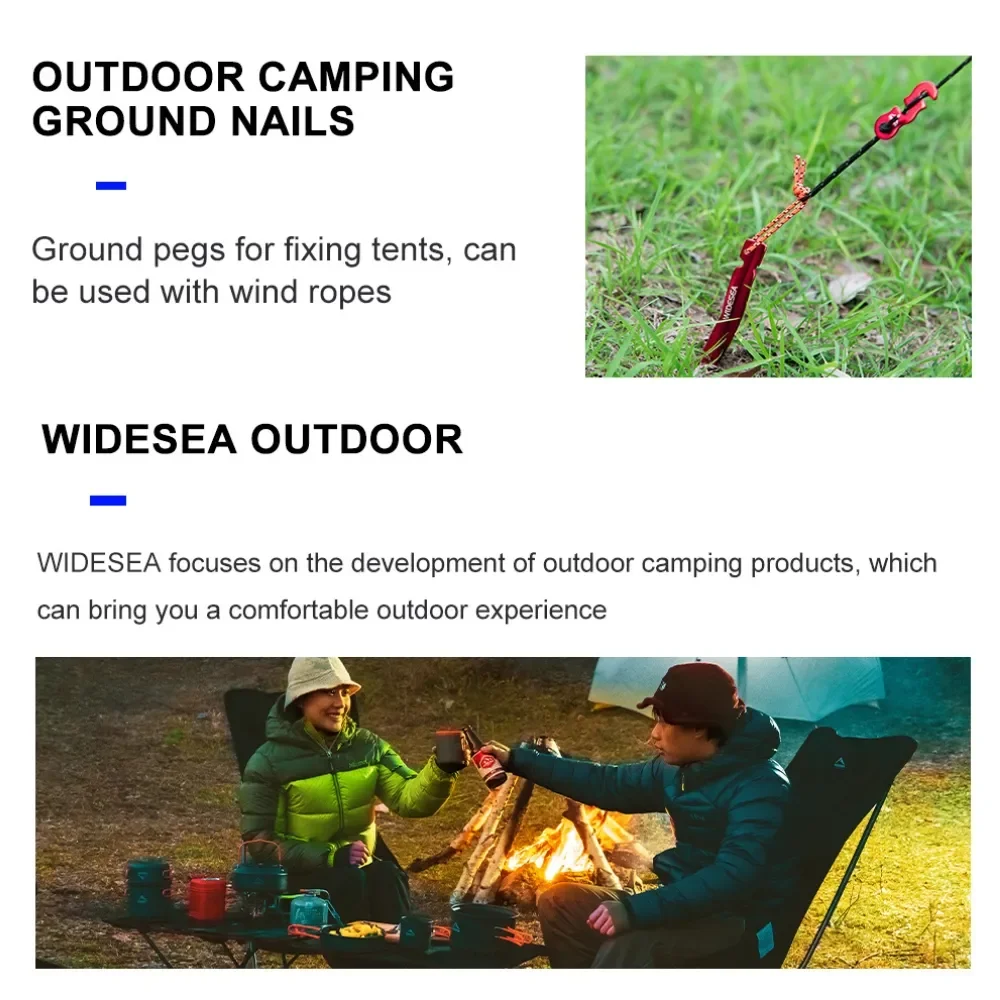 Tent Pegs Widesea Camping Tent Pegs Stakes Nails for Hard Snow Floor Outdoor Accessorie Shelter Equipment Supplies Hiking Tourist 16pc/set