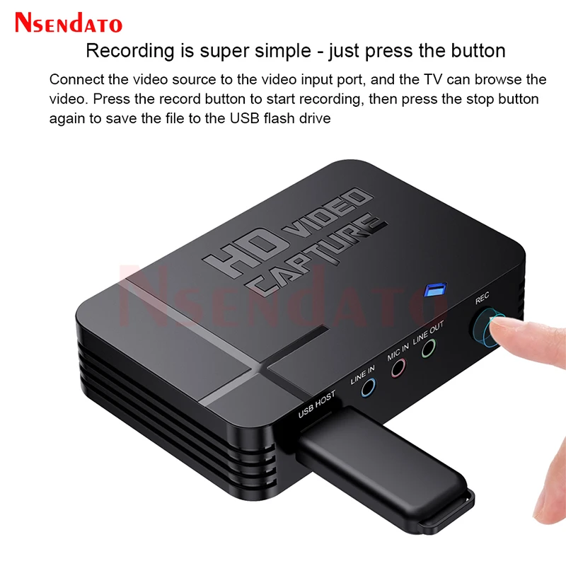 Ezcap288 HDMI AV Video Capture Video Record Card 1080P Analog Video Audio to Digital Video HDMI Recorder Box Save to USB For PS4
