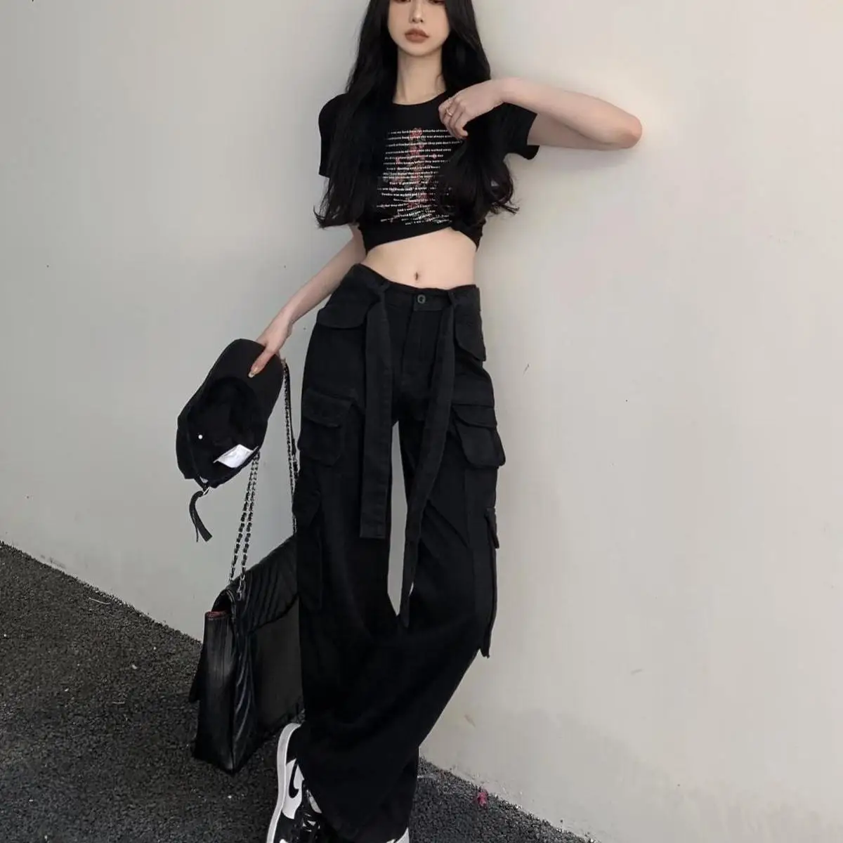 

Cargo Pants Women 2022 Spring Autumn Wide Leg Casual Long Pants Outfit Korean Style Woman Clothes Streetwear Y2k