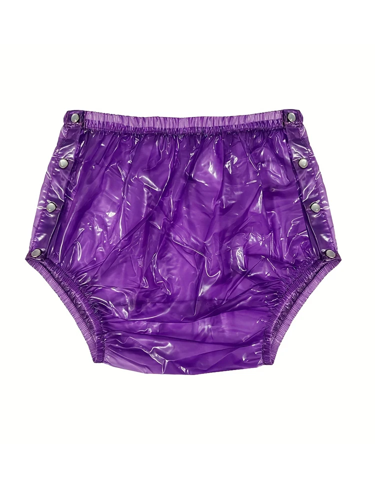 Sexy PVC Underwear, Adult Diaper Cover With Snaps, Plastic Underwear, Transparent, Soft, Reusable Incontinence Pants,Unisex