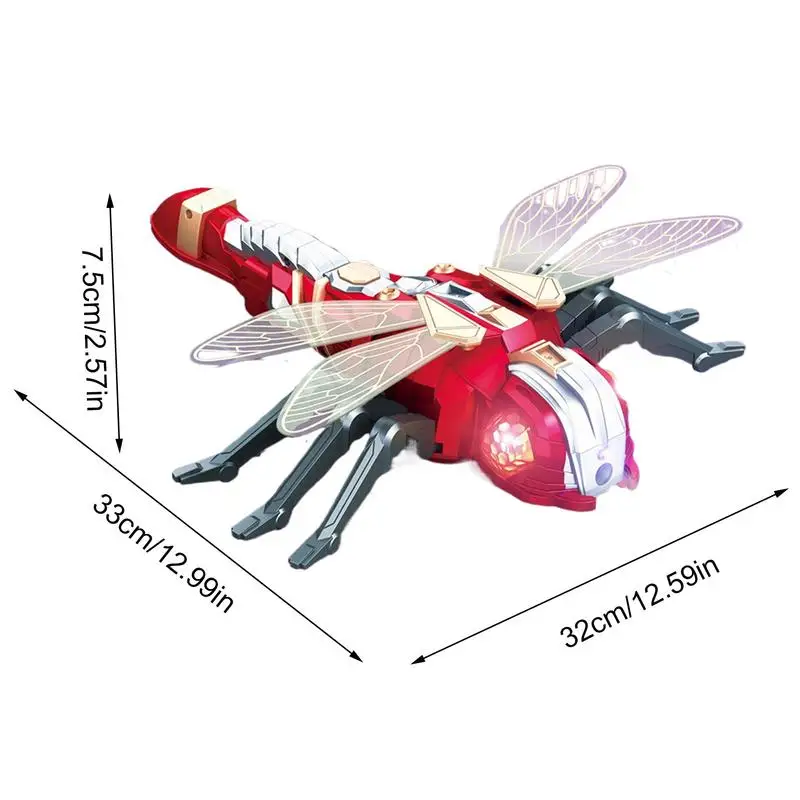 Remote Control Toys 2.4 Ghz Smart Dragonfly RC Toy Robot Dragonfly With Spray And LED Lights RC Realistic Musical Bot For Kids 6