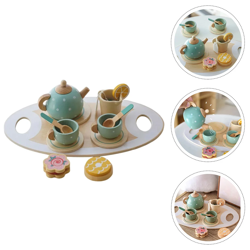 

Wood Baby Children’s Childrens Toys Simulation Tea Set Pretend Toddler Playset For Kids Child