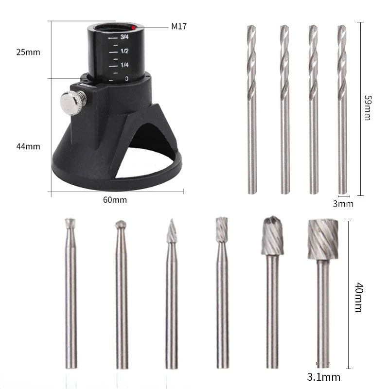 Woodworking Locator with Routing Router Drill Bits Set Rotating