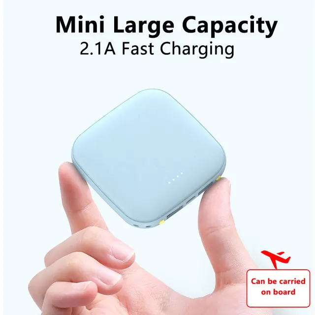 Mini Power Bank 2-en-1 50000 mAh – Chargeur Portable à Charge Rapide – Batterie Externe pour iPhone, Xiaomi, Huawei, Samsung 2026 1