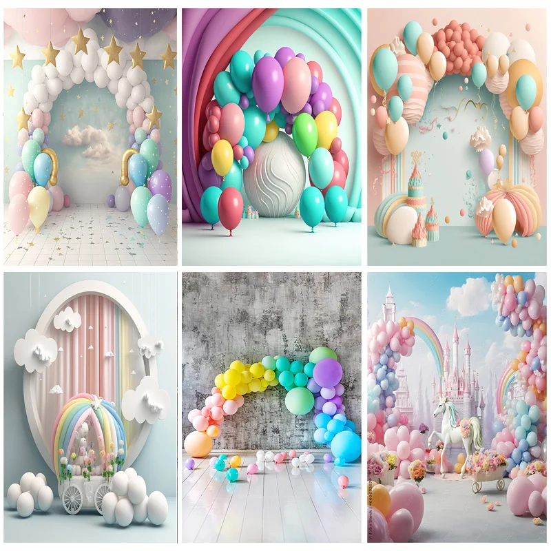 

Balloons Arch Decorations For Baby Shower Photography Backdrops Props Birthday Newborn Party Theme Photo Studio Background BE-19