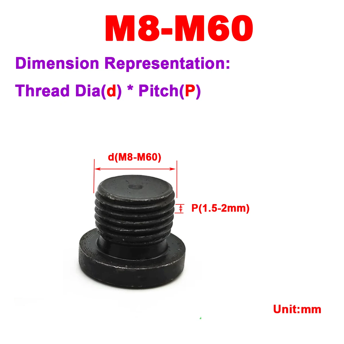 

Carbon Steel Hexagonal Flange Oil Plug Screw M8M10M12M14M16M18-M48