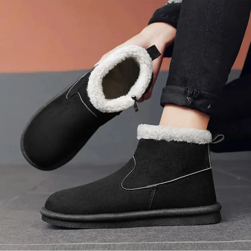 Winter Cold-proof Snow Boots Men's Plus Velvet Warm Versatile Suede Cotton Shoes Comfortable Casual Ankle Boots Outdoor Footwear