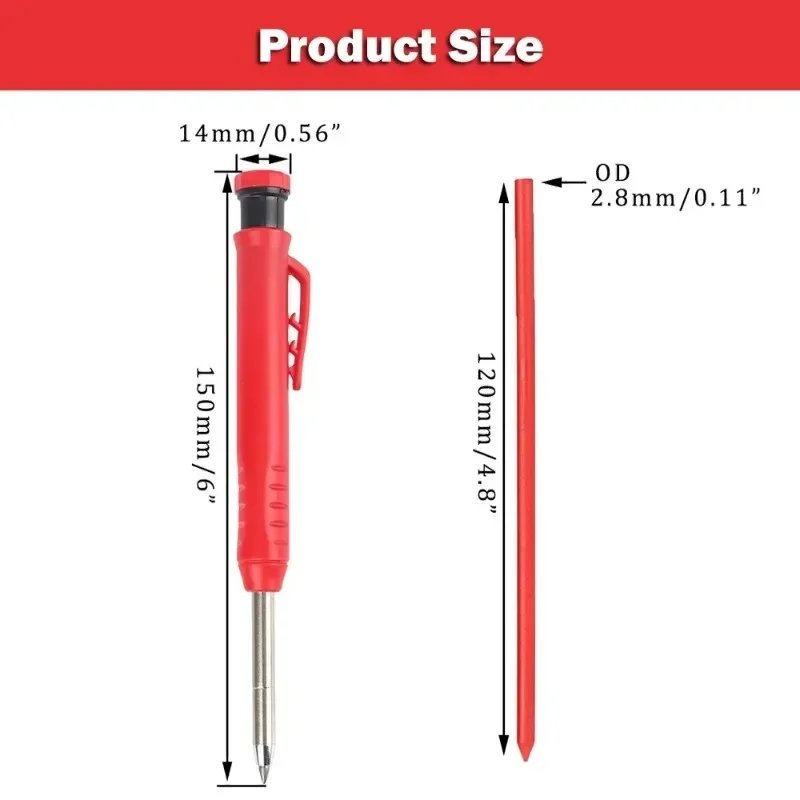 Mechanical pencil set,carpenter pencil,mechanical pencils,mechanical pencil refill,mechanical pencil refills Solid Carpenter Pencil Set Woodworking 3 Colors Refill Construction Marking Tool Office Supplies Stationery
