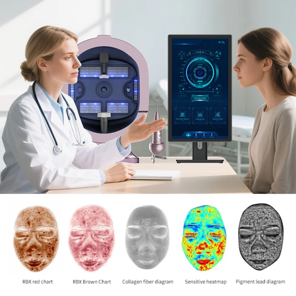3D Skin Imaging Machine Multispectral Skin Analysis Wrinkle&Texture Analyzer Acne&Blemish Detection AI-powered Skin Diagnosis