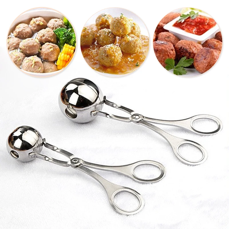 Meatball Making Tool Clips Stainless Steel Cooking Utensils Non Stick Croquettes Scoop Barbecue Hot Pot Bean Curd Equipment meatball maker