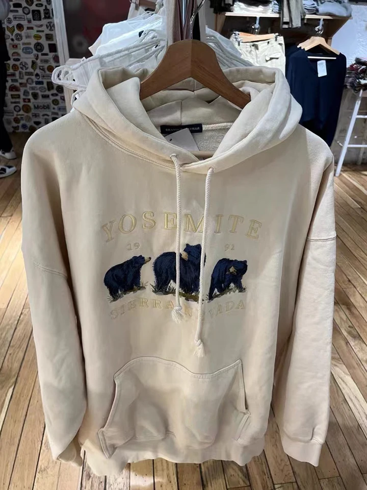 Lumignon＊bear beige hoodie fur coat｜レディース