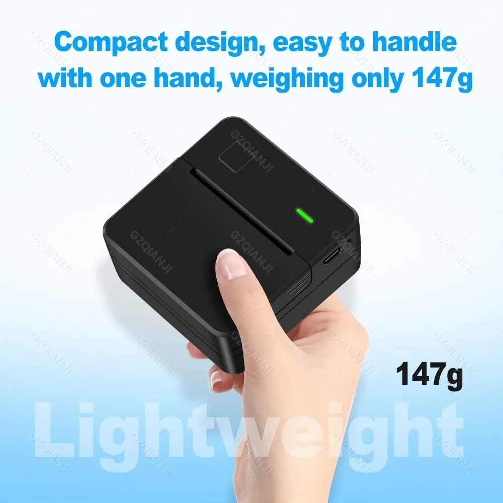 Pocket Mini Thermal Printer 2 inch Bluetooth 58mm Receipt Bill Ticket Printer with 58x30mm Print Paper for Restaurant Impresora