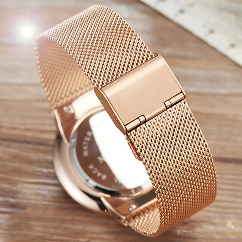 LIGE Simple Ultra-Thin Women Watches Stainless Steel Mesh Wristwatch Waterproof Ladies Watch Date Quartz Clock Relogio Feminino