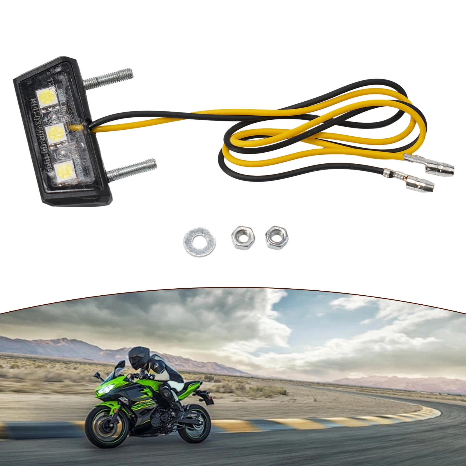 

Universal White Light Motorcycle LED License Plate Light Black Plastic 1W LED License Plate Light Motorcycle Decorative Lights