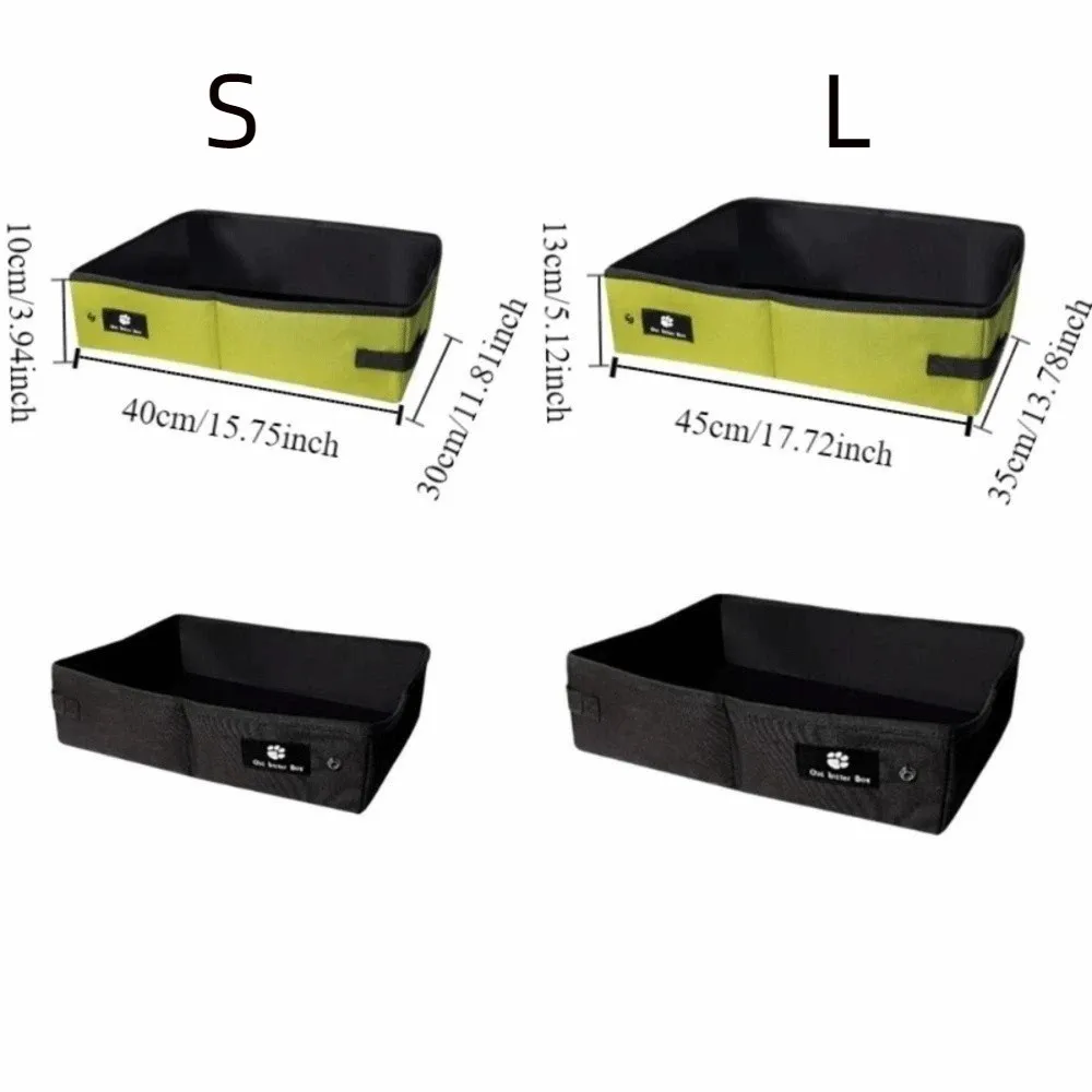 Easy To Clean Waterproof Portable Cat Litter Box Folding Reusable Pet Garbage Bin Oxford Cat Litter Potty Apartment