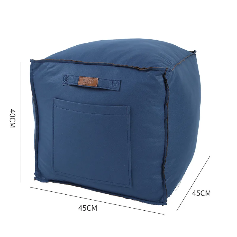 モロッコ製★ハンドメイドプフカバー×2個 45 センチメートル Pu レザーモロッコプーフカバーオットマンフット