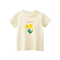 T-shirt d'été en coton à manches courtes pour bébé fille, vêtement pour enfant en bas âge, 2-8T 3