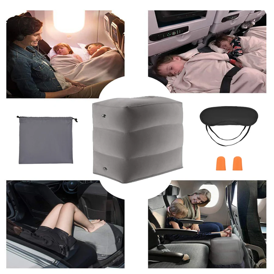 Three-layer Adjustable Multifunctional Inflatable Footrest Air Bed Car Plane High Speed Rail Travel Sleep Mattress For Children
