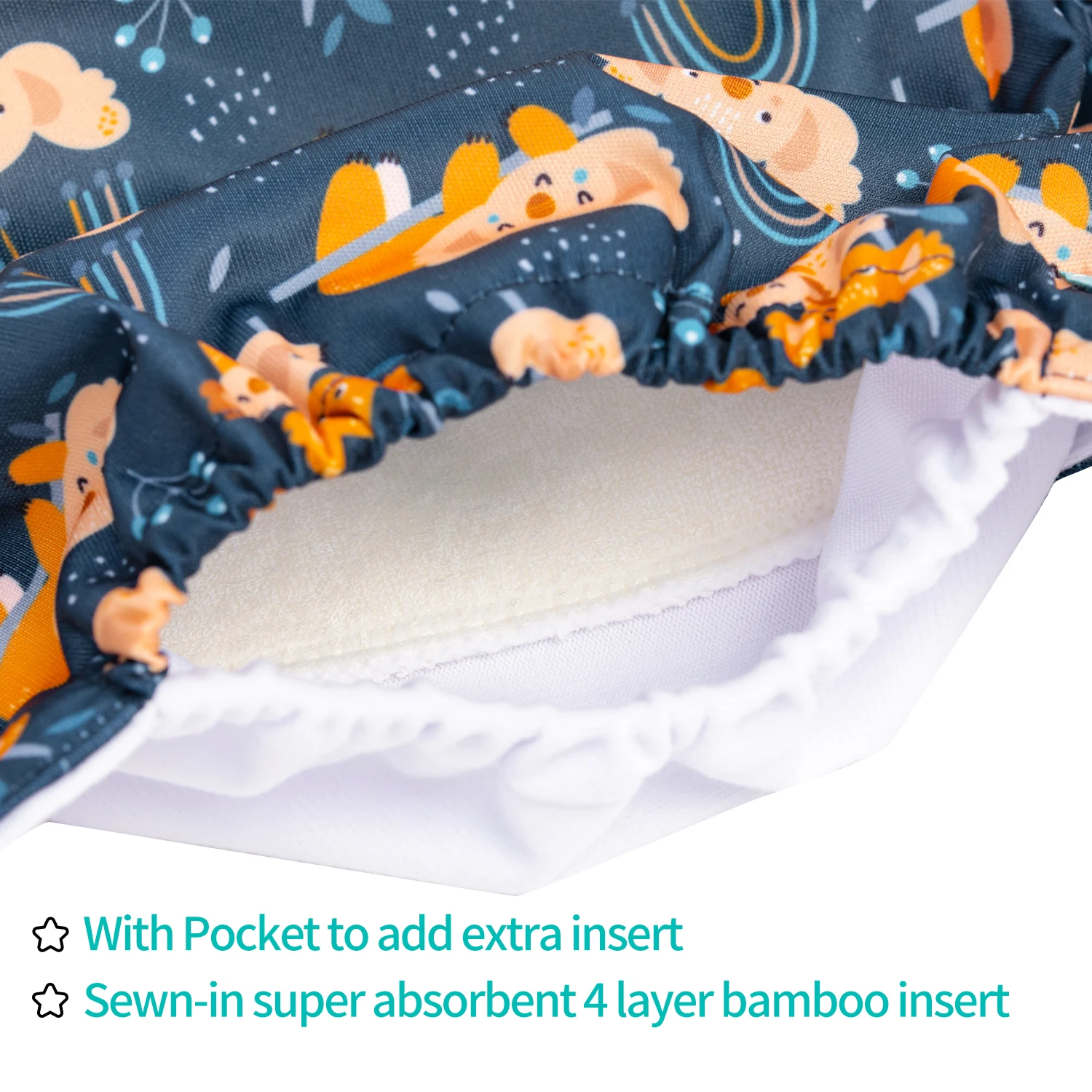 U Pick ALVABABY AIO Diaper All in one Diaper Sewn-in 1pc 4-layer Bamboo Insert Reusable Baby Cloth