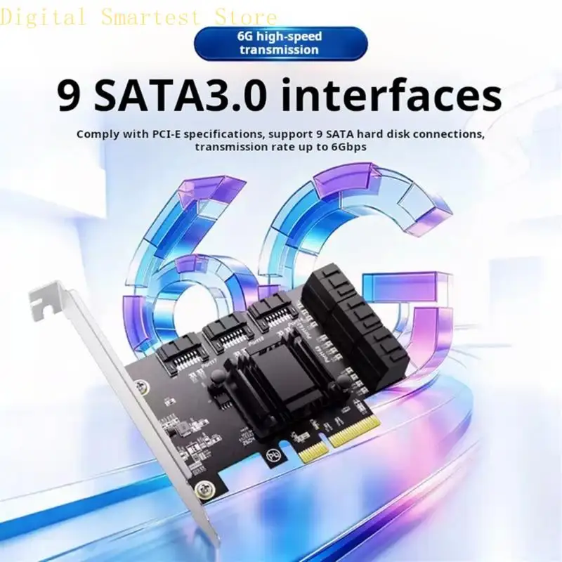 데스크탑 컴퓨터 및 서버용 85AA 9포트 SATA3 0 PCIE 확장 카드 RTL9101 6Gbps 고속 전송