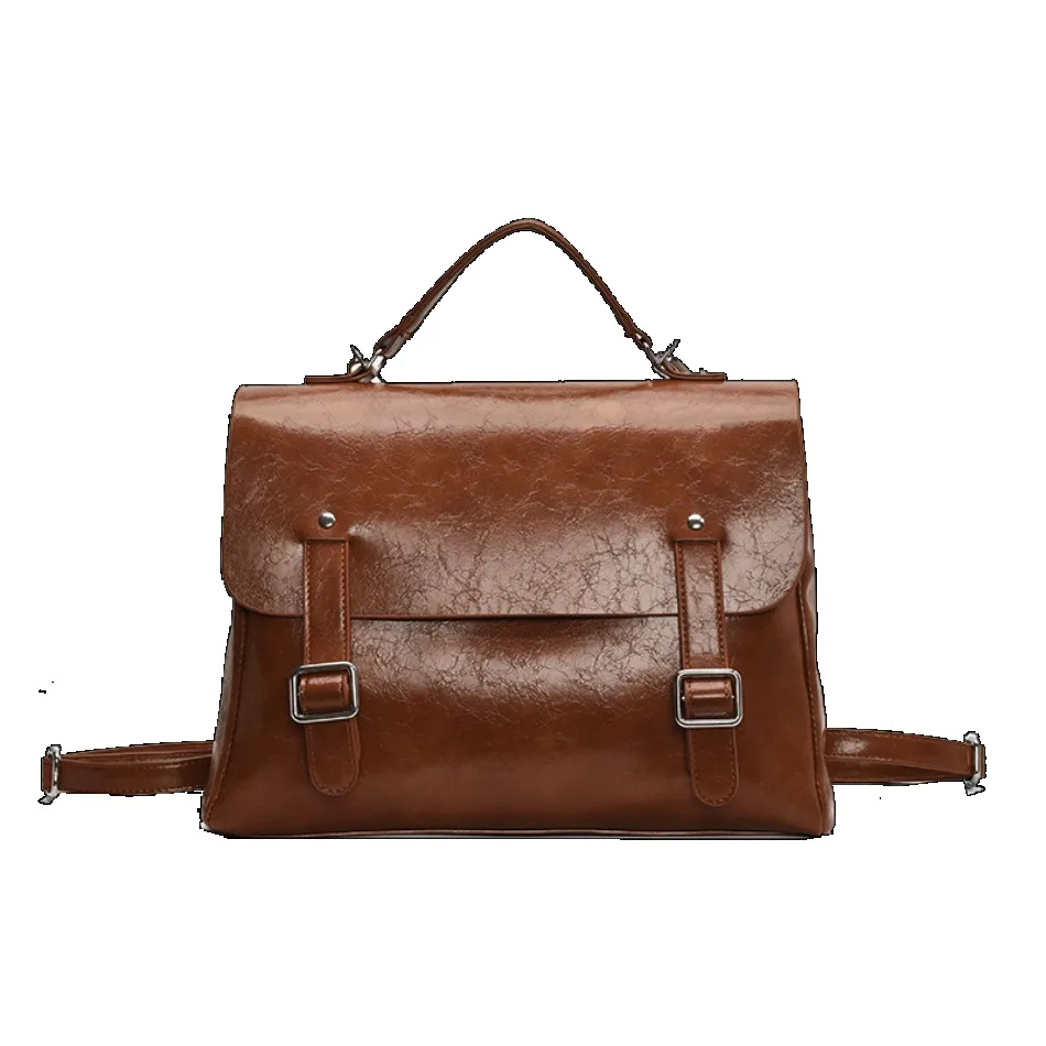 High-quality Leather Backpack Women Fashion School Bag England College Style Designer Luxury Solid Shoulder Bag Ladies Handbags 6