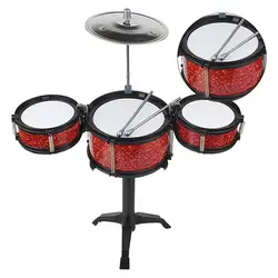 Mini ensemble de batterie à Percussion 1 pièce, jouet éducatif musical pour enfants, apprentissage précoce avec 3 batteries (noir et rouge) 