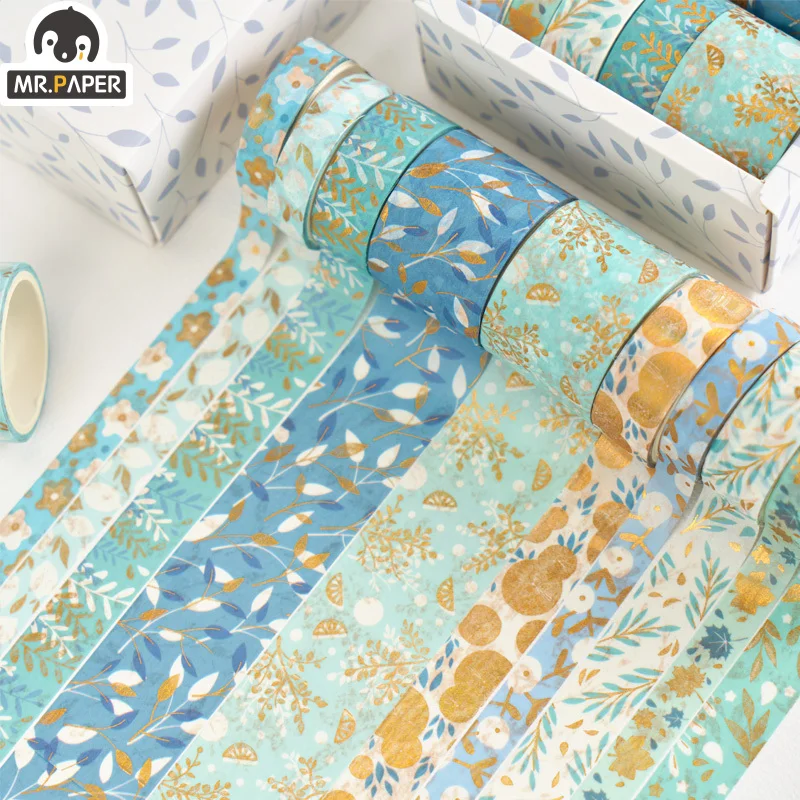 Mr Paper 8 Design 10 Rolled In Tape Gift Box Washi Tape Scrapbook DIY Decoration Creative Masking Tape Art Supplies Gift