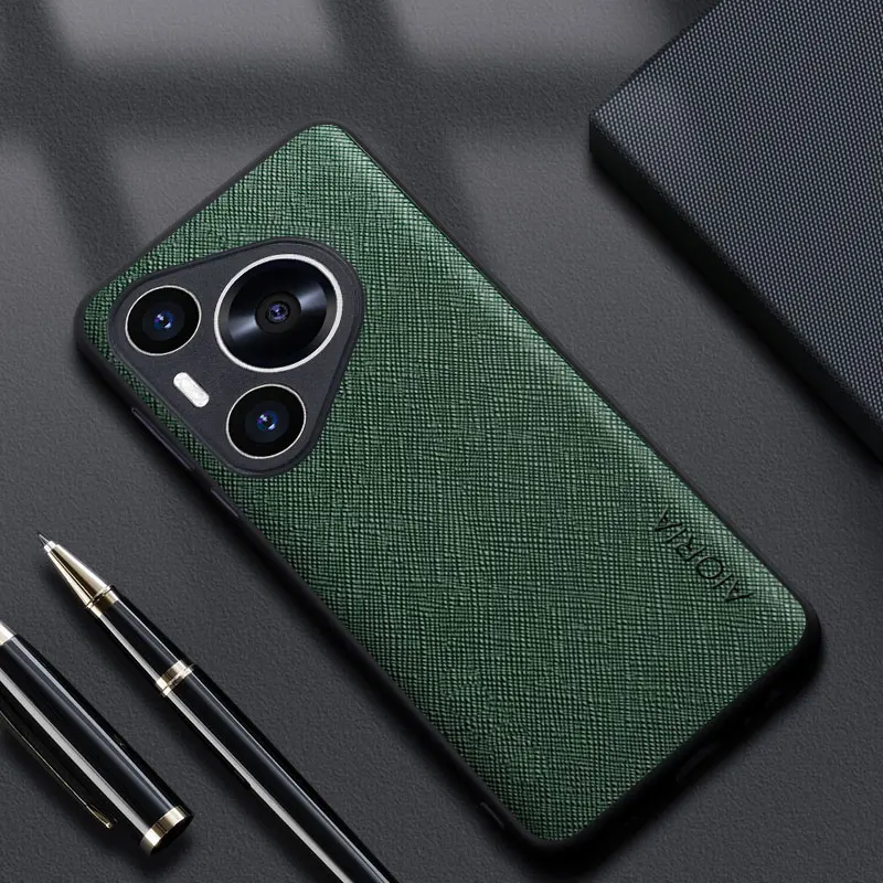 Luxury Leather Cross-Pattern Case